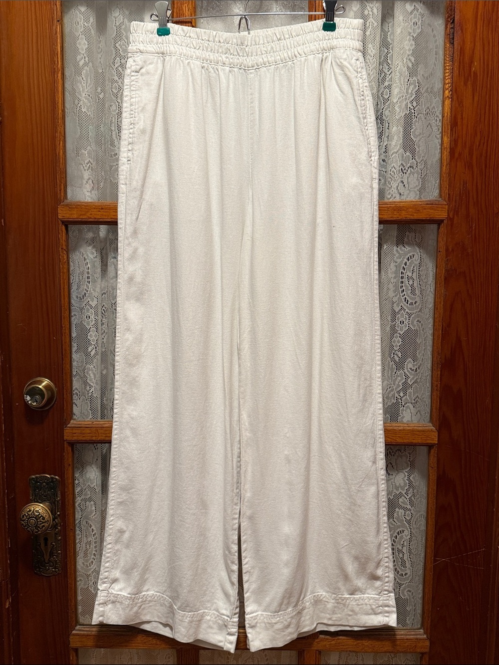 Old Navy White Wide Leg Linen Pants